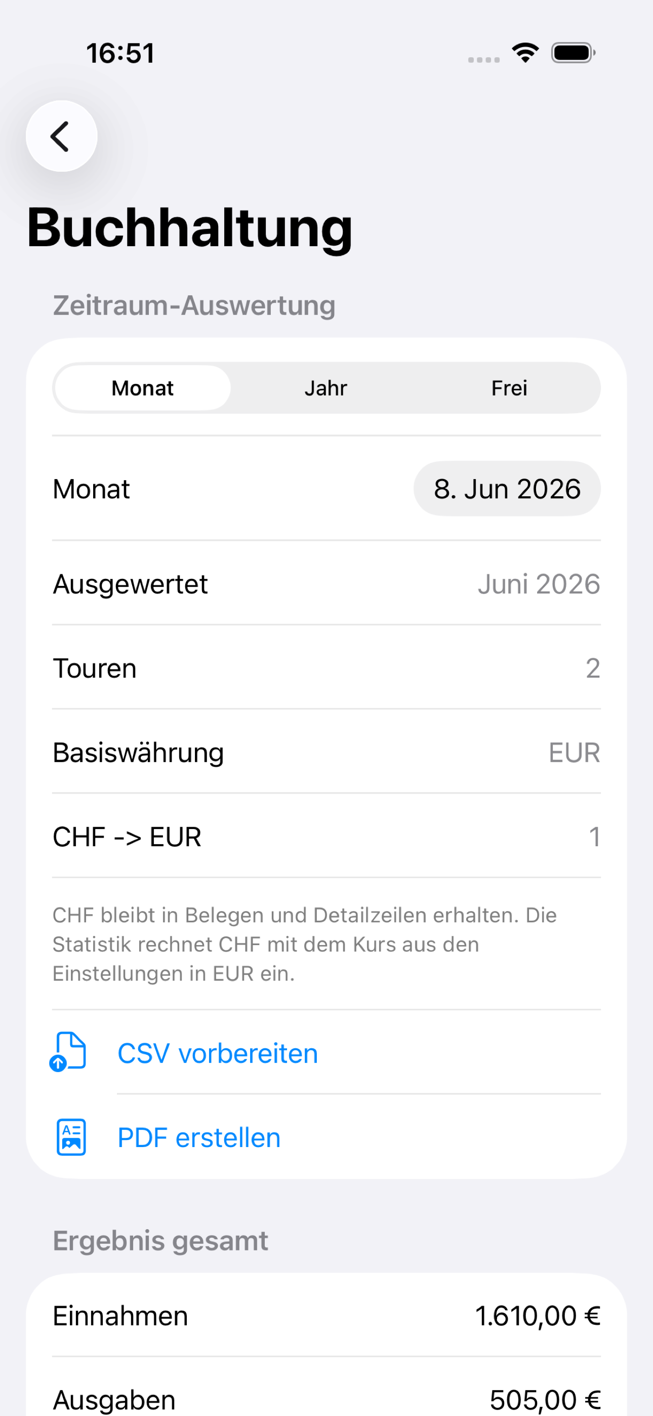 GuideDesk Buchhaltung mit Auswertung und Export